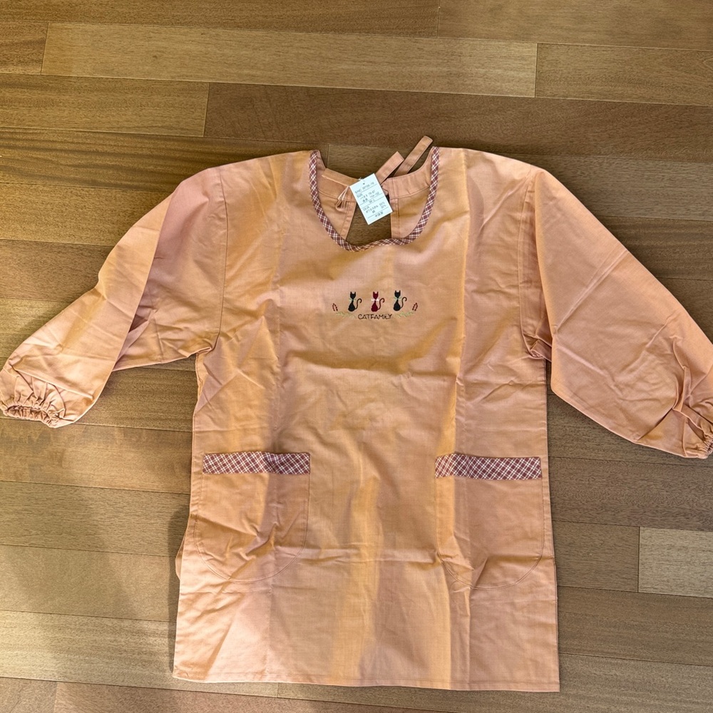 Orange Long Sleeve Smock with Pocket Details
